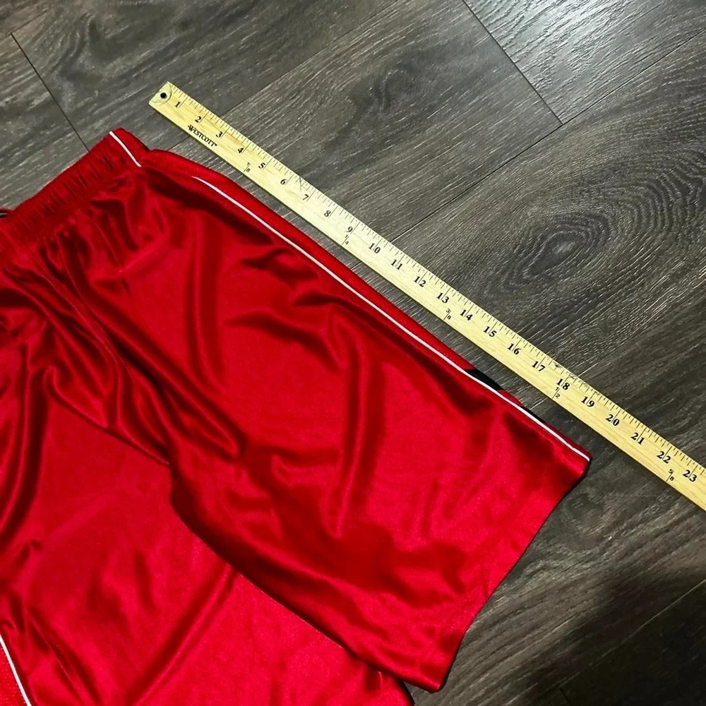 Y2K men's Nike basketball red and black silk baggy long gym shorts Size XS